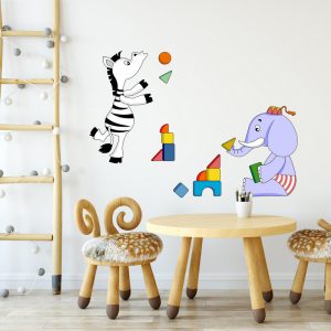 nalepka na stenu slon a zebra
