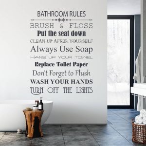 nalepky bathroom rules