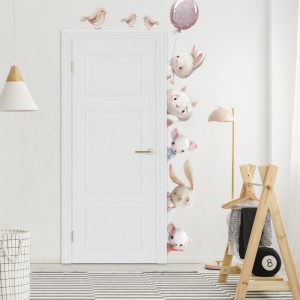nalepky na stenu akvarelove zvieratka okolo dveri