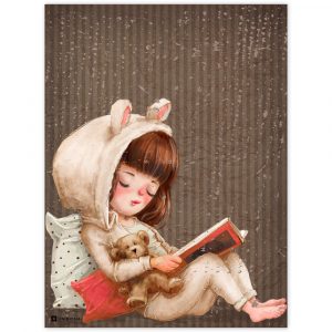 obraz do detskej izby dievca s knihou