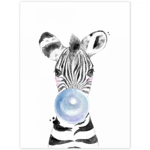 obraz na stenu zebra s modrou bublinou
