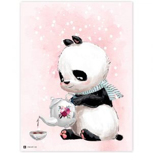 obraz s pandou v ruzovom