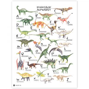 obrazy na stenu do detskej izby dinosauria abeceda