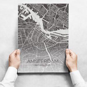 obrazy na stenu map of amsterdam ii
