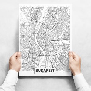 obrazy na stenu map of budapest ii