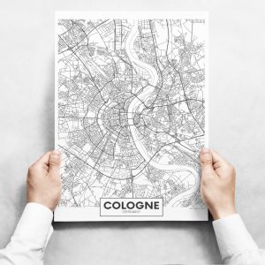 obrazy na stenu map of cologne ii