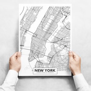 obrazy na stenu map of new york ii