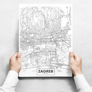 obrazy na stenu map of zagreb ii