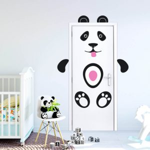 panda nalepka na dvere a stenu