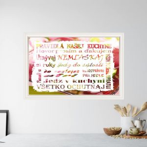 tapeta na stenu pravidla kuchyne vesele