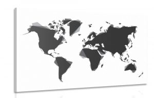 obraz abstraktna mapa sveta v ciernobielom prevedeni 60x40