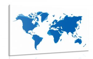 obraz abstraktna mapa sveta v modrej 120x80