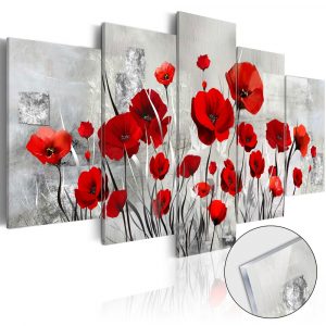 obraz cervenych kvetov na akrylatovom skle scarlet cloud 100x50
