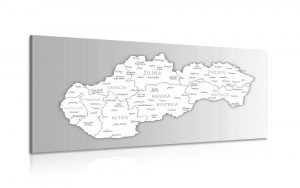 obraz ciernobiela mapa slovenska 100x50
