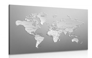 obraz ciernobiela mapa sveta v originalnom prevedeni
