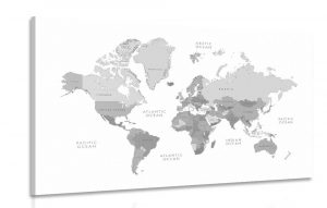 obraz ciernobiela mapa sveta vo vintage vzhlade 120x80
