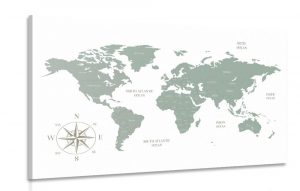 obraz decentna mapa v zelenom prevedeni 90x60