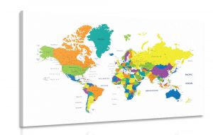 obraz farebna mapa sveta na bielom pozadi
