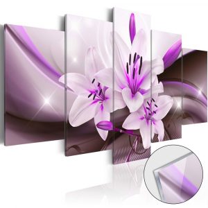 obraz fialova pustna lalia na akrylatovom skle violet desert lily 100x50
