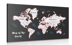 obraz jedinecna mapa sveta 120x80
