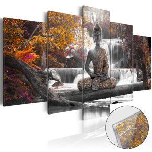 obraz jesen s budhom na akrylatovom skle autumnal buddha 100x50
