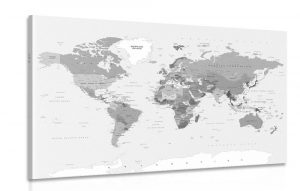 obraz klasicka ciernobiela mapa 120x80