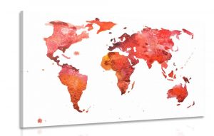 obraz kontinenty v cervenych farbach 60x40