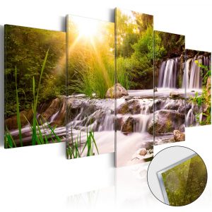 obraz lesny vodopad na akrylatovom skle forest waterfall