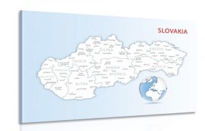 obraz mapa slovenskej republiky 120x80