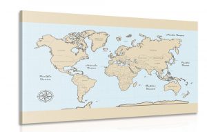 obraz mapa sveta s bezovym okrajom