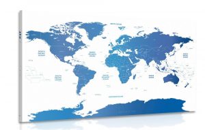 obraz mapa sveta s jednotlivymi statmi 120x80