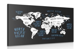 obraz mapa sveta v modernom prevedeni 120x80