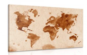 obraz mapa sveta v retro prevedeni