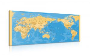 obraz mapa sveta v zaujimavom prevedeni 100x50