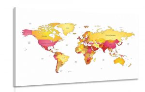 obraz mapa sveta vo farbach