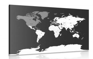 obraz moderna mapa s ciernobielym nadychom