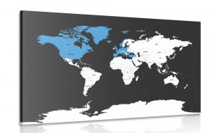 obraz moderna mapa s modrym kontrastom 120x80