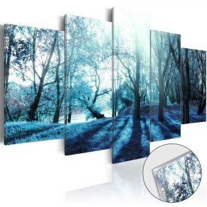 obraz modry les na akrylatovom skle blue glade 100x50