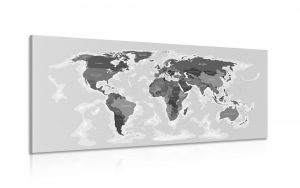 obraz nadherna mapa s ciernobielym nadychom 100x50