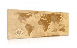 obraz rustikalna mapa sveta