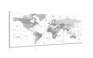 obraz seda mapa na bielom pozadi 100x50