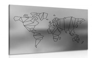 obraz stylizovana mapa sveta v ciernobielom prevedeni