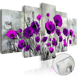 obraz vlcie maky na akrylatovom skle meadow purple poppies 200x100