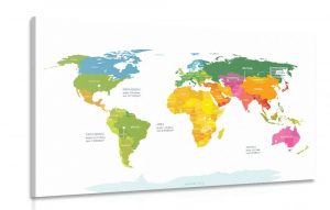 obraz vynimocna mapa sveta s bielym pozadim 90x60