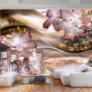 samolepiaca tapeta diamantove lalie lilies on the wave
