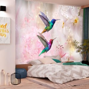 samolepiaca tapeta dva kolibriky colourful hummingbirds