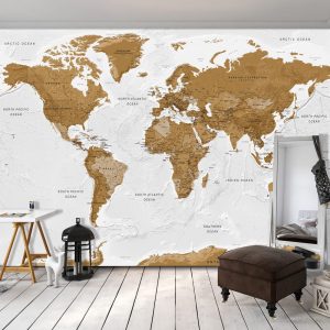 samolepiaca tapeta svet na mape world map white oceans