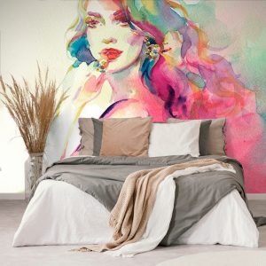 tapeta akvarelovy zensky portret 375x250