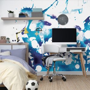 tapeta modry akvarel v abstraktnom prevedeni 150x100