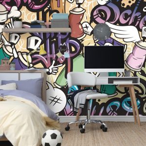 tapeta s grafickym street art umenim